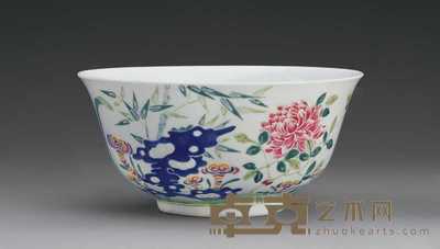 清光绪 粉彩花卉碗 16.5cm